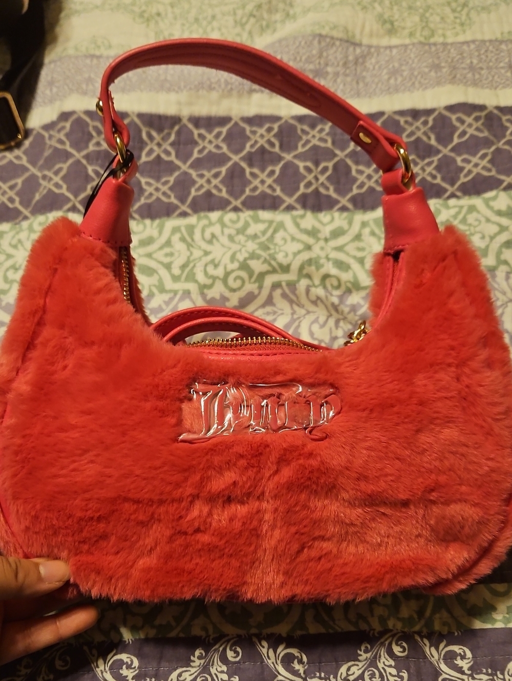 Juicy Couture Hot Pink Faux Fur Mini Shoulder Bag